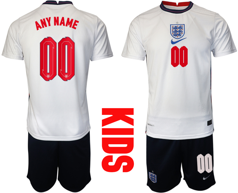 2021 European Cup England home Youth custom soccer jerseys->->Custom Jersey